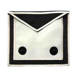 FELLOW CRAFT MALTA REGULATION APRON - WHITE & BLACK (Imitation)