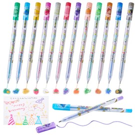 EpenGo Scented Glitter Gel Pens for Adults, 12 Colors Fruity Scented