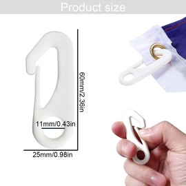 Flagpole Accessories, Pack of 15 Nylon Flagpole Clips Carabiner Hooks, Flag Carabiner Hook, Flag Pole Accessories, Flag with Rope Attaching to Flagpole, for Flagpoles, Key Chain