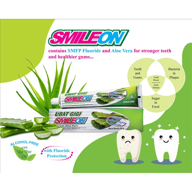 ZHULIAN SMILEON Toothpaste with Aloe Vera 250g ZHULIAN