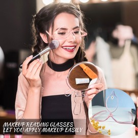 OCCI CHIARI Eye Make Up Reading Glasses Women Magnifying Eyewear Rotatable Cosmetic Eyeglasses 100 125 150 175 200 225 250 275 300 350 400 500 600(Pink 5.0)