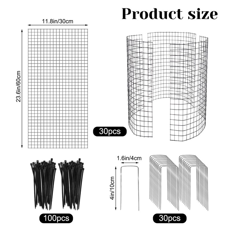 30 Pcs 24'' x 12'' Large Wire Plant Protector from