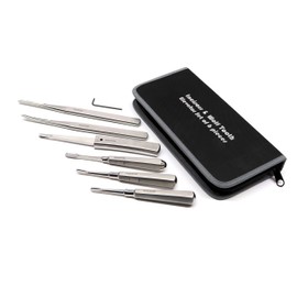 Zikimed Equine Dental Incisors & Wolf Tooth Elevator Set of 6 Pcs Stainless Steel with Zipper Case