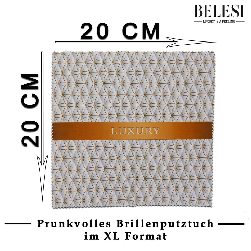 BELESI Glasses Case Hard Case with XL Glasses Cleaning Cloth
