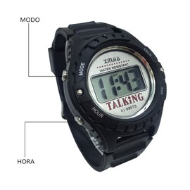 VISIONU Nergo Talking Watch for Blind, Children and Elderly, Electronic Sports Watches Talking Gatget Gift, Black, Stripes, black, stripes