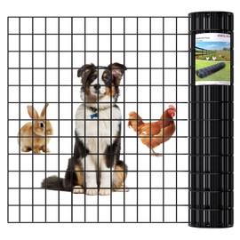 HMOLIKH Black Chicken Wire 16 Gauge,PVC Coated Welded Wire Fencing 2" x 3" Mesh, 36" x 50 ft for Versatile Garden, Yard, Pet, and Animal Enclosures, DIY Projects