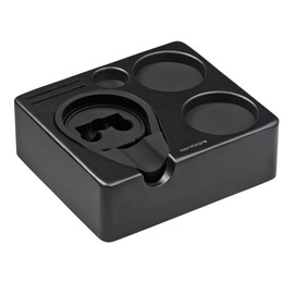 Normcore Compact Tamping Station, Espresso Black Tamper Station Base, Genuine American Black OAK Tamper Holder, Wooden Coffee Portafilters Stand Base For 51 / 54mm Espresso Machine Accessories