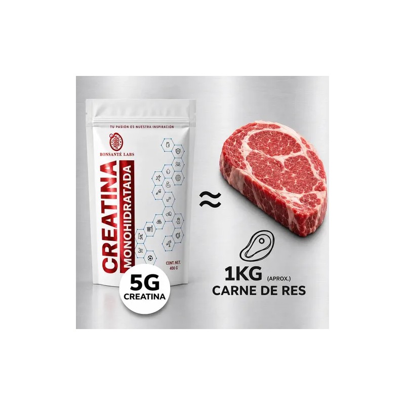 Creatina Monohidratada en Polvo Bonsanté Labs Sin Sabor 400g