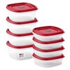Rubbermaid 16-Piece BPA-Free Plastic Food Storage Set, Red Vented Lids