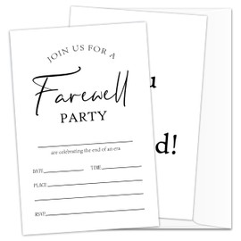 Jdgbo Farewell Party Invitations, Minimalist Graduation Invitation Cards, Retirement Party Invitations 25 Invitations With Envelopes, Fill In Style Invite Cards For Farewell Party -004