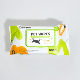 Deeyeo Pet Wipes – Biodegradable Dog Grooming Wipes – Plastic-Free Dog Wipes for Ears, Paws, Bum, Full Body – Sensitive Cleaning Wipes for Puppy, Dogs, Cats – Eye Wipes for Dogs Care