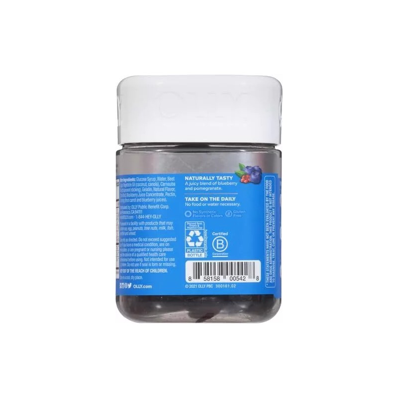 OLLY Glowing Skin Gummies 50 Count with Hyaluronic Acid Collagen