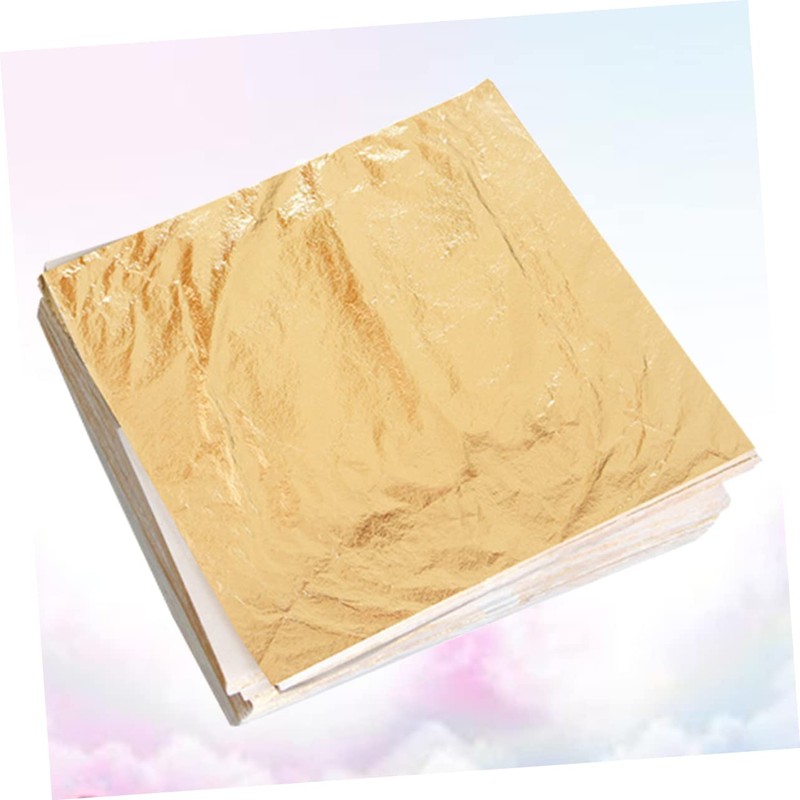 STOBOK 100pcs Imitation Gold Foil Paper for Arts and Crafts