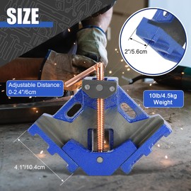 FLKQC Heavy Duty 90 Degree Cast Iron Welders Angle Clamp – Self Centering Two-Axis Welding Jig and Fixture for Woodworking