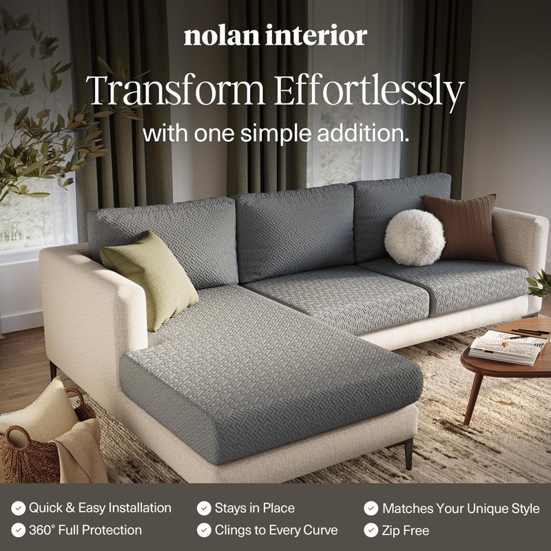 Nolan Interior Magic Sofa Cover - Classic Jacquard Chaise Couch