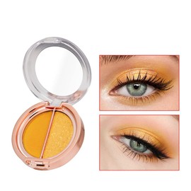 Timipoo Double color eye shadow, high pigment eye makeup palette, matte shimmer metal eye shadow powder, waterproof and durable color eye makeup (07#Sunrise yellow)