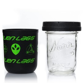 AlienLabs Black & Green 8oz Mason Stash Jar by RE:STASH