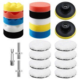 Pack of 23 80 mm Polishing Sponges Pads, Polishing Set Car, Car Polishing Set, Polishing Attachment Cordless Screwdriver Set, for Polishing Machine for Polishing, Grinding, Waxing