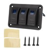 3 Gang Rocker Switch Overcurrent Protection LED Blue Backlit IP65