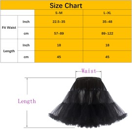 CHERRY LOVE 18inch Petticoat Mid-Thigh Underskirt Princess Puffy Mini Skirt (s, m,Ivory)