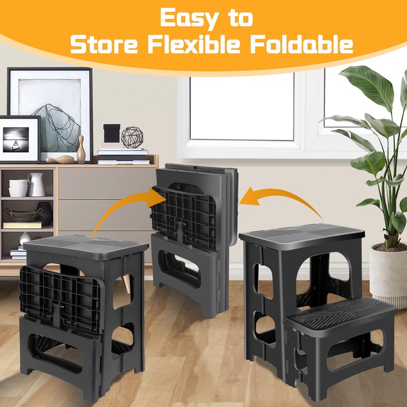 Folding 2 Step Stool for Kids Adults,Collapsible Rv Step Stool
