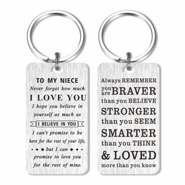 MOQIYXL Niece Christmas Gifts from Auntie Uncle, Niece Keyring Presents for Birthday Graduation Christmas for Women Girls