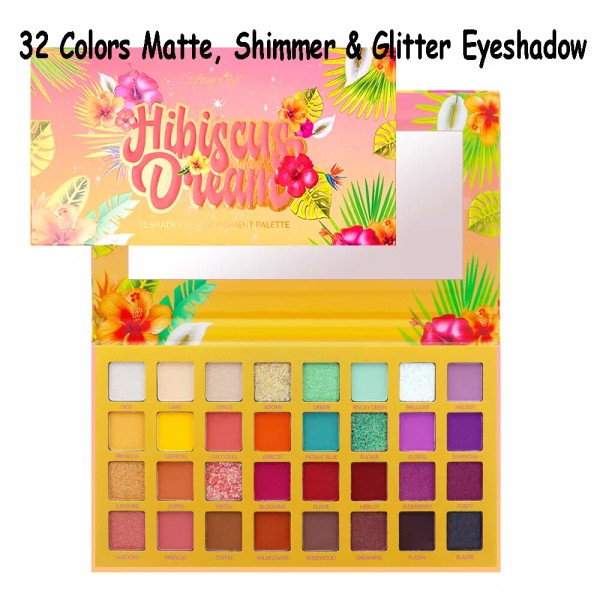 Amorus Hibscus Dream 32 Color Bright Matte Shimmer Glitter Eyeshadow