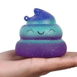 Anboor Squishies Spaß Verrückt Poo Galaxy Matschig Langsam Steigend Spielzeug Antistress Slow Rising Squishies Squeeze Spielzeug für Kinder Erwachsene (7*7*6,5cm, 1pcs)