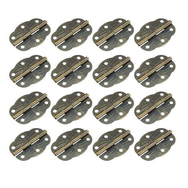 sourcing map 16 x Hinges Retro Mini Replacement with Screws