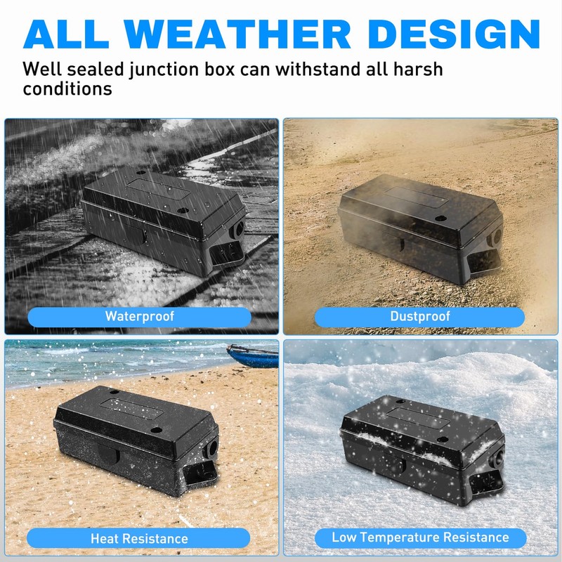 Nilight 2PACK 7 Way Electrical Trailer Junction Box 7 Gang