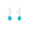 Apatite Raw Nugget Earrings in 14k Rose Gold Fill
