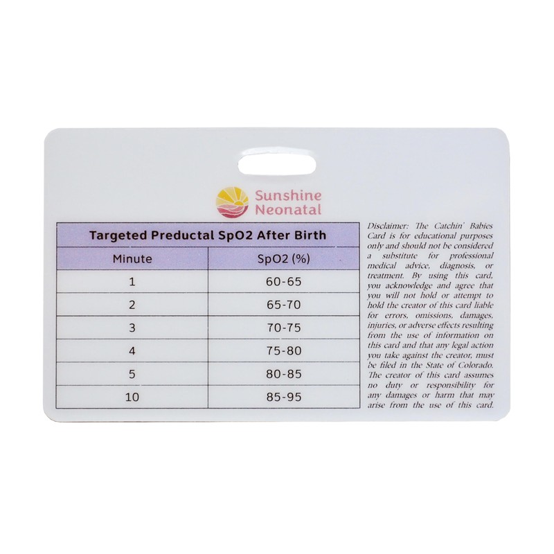 Catchin’ Babies Card (1)- A Neonatal APGAR & SpO2 Reference