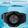 LED Digital Watch Waterproof Clear Display Breathable Strap Electronic Watch