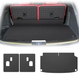 Cargo Mat & Backrest Mat Fit for Acura MDX 2022 2023 2024 2025: Leather Trunk Liner Back Seat Cover Protector - All Weather Protection PU Leather Cargo Liner and Backrest Mat MDX Accessories