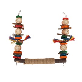 Bird Swing Toy Colorful Beak Grinding Parrot Chewing Perch Toy with Metal Hooks for Lovebird Cockatiel Budgie