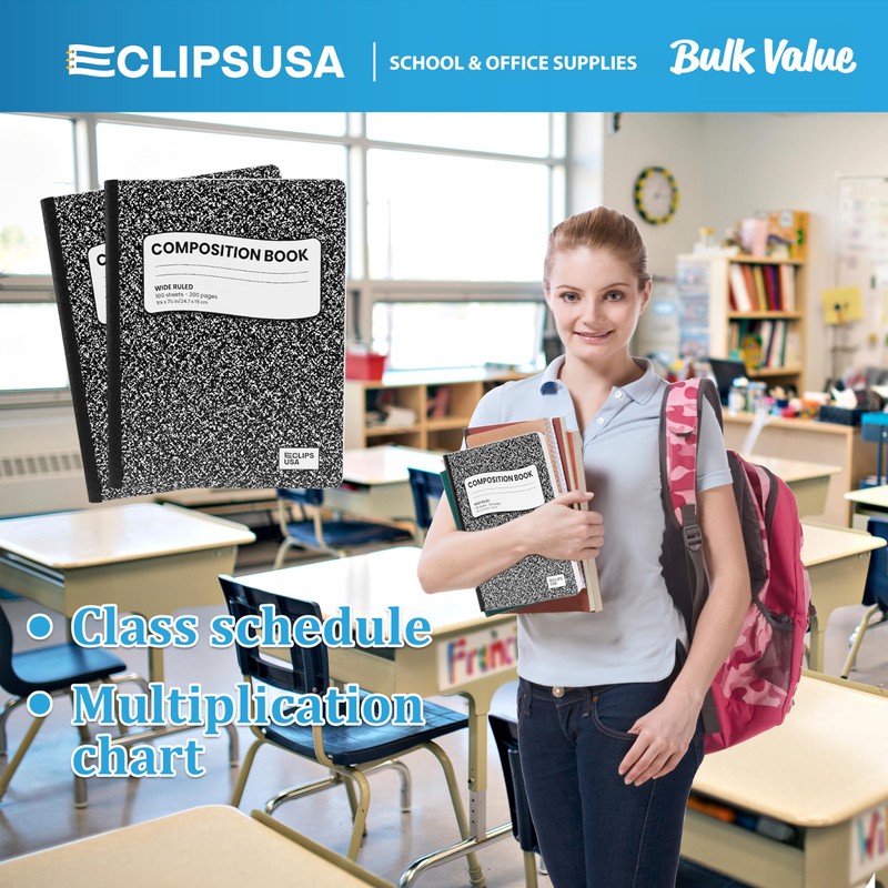 Composition Notebook Wide Ruled Composition Notebooks Bulk Black Marble Hard