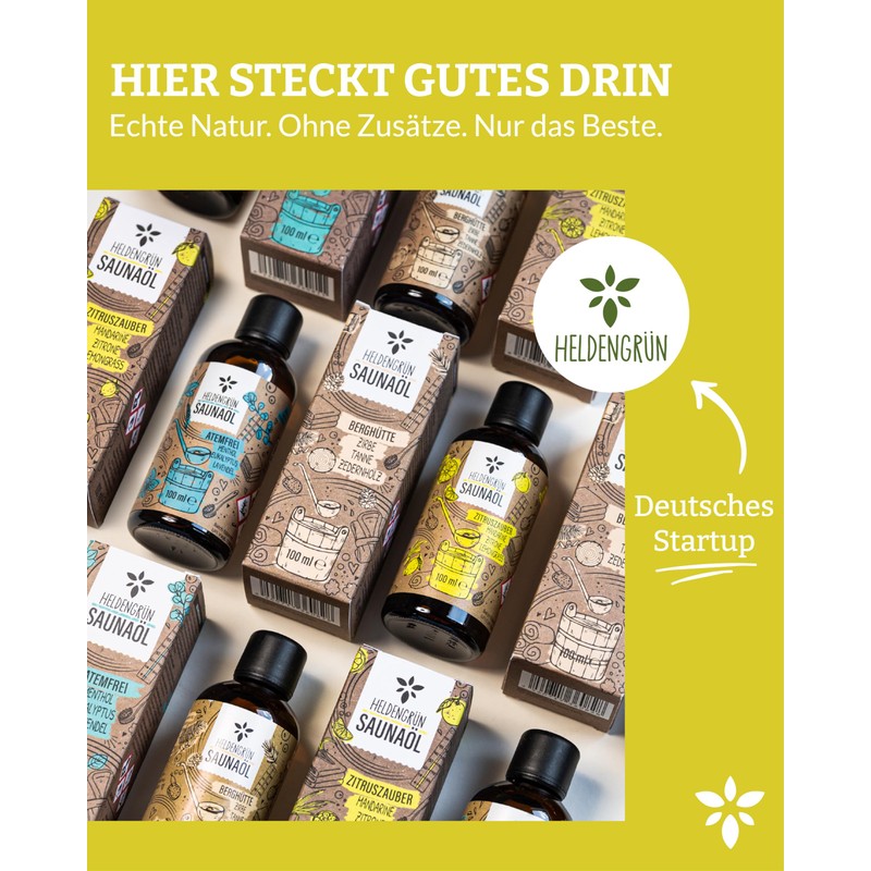 Heldengrün Organic Sauna Infusion "Citrus Magic" [100% Natural Pure] Sauna
