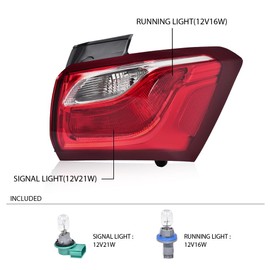 G-PLUS Tail Light Assembly Rear Lamp Right Passenger Side w/Bulbs Compatible with Chevy Equinox 2018 2019 2020 (4-Door Sport Utility) GM2805132 19418087 84769836 Red Lens