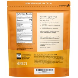 Judee’s Scrambled Egg Mix 3lb - Pasteurized, 100% Non-GMO ,Gluten-Free & Nut-Free - For Baking and Homemade Scrambled Eggs - Made from Real Eggs and Real Dairy - Great for Travel Needs - Made in USA