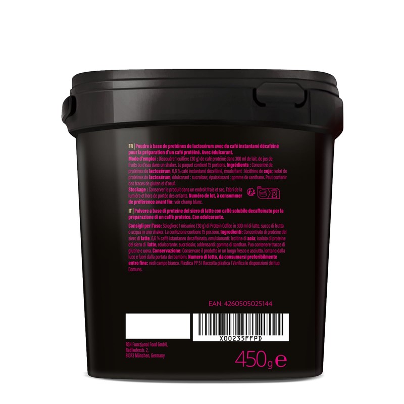 GymQueen Protein Coffee Decafe 450 g, High Protein Coffee, 20