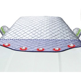 HUBTURE Car Windshield Sunshade Cover - Car Windshield Snow Cover for Winter and Sunshade for Summer - Universal Magnetic Ice Snow Guard, Fits Most Cars