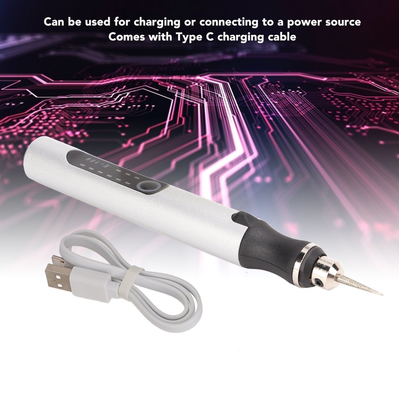 Electric Engraving Pen USB Charging Wireless DIY Indicator Lights Automatic