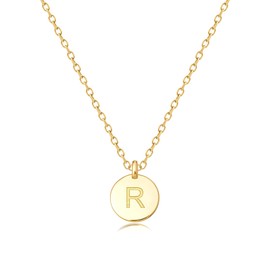 MIDDLUX R Necklace, Initial Necklaces for Women, Letter Necklace, Gold Pendant Necklace