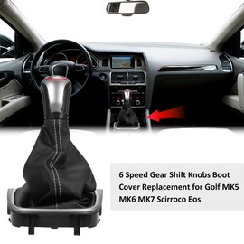 6 Speed Gear Shift Knobs Boot Cover Replacement for Golf MK5 MK6 MK7 Scirroco Eos