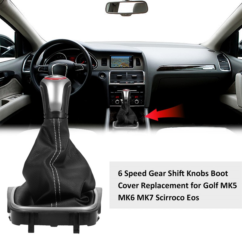 6 Speed Gear Shift Knobs Boot Cover Replacement for Golf