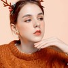 CLASSYZINT Christmas Dangle Earrings for Women Shiny Gold Plated Reindeer