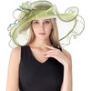 RZTA Women's Kentucky Derby Church Dress Hat Wide Brim Leaf