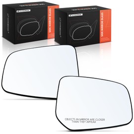 A-Premium 2-PC Driver and Passenger Side Non-Heated Mirror Glass with Backing Plate Compatible with Mitsubishi Mirage 2014-2015/2017-2023, Mirage G4 2017-2023 - Exterior View Flat and Convex Mirror