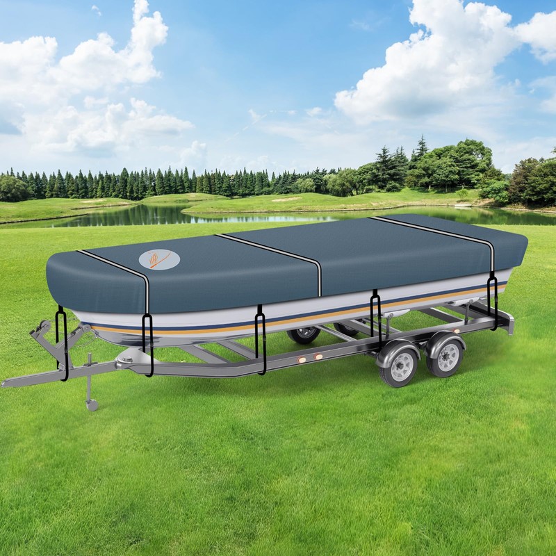 CEMOFE Jon Boat Cover 14-16 ft, 900D Heavy Duty Waterproof