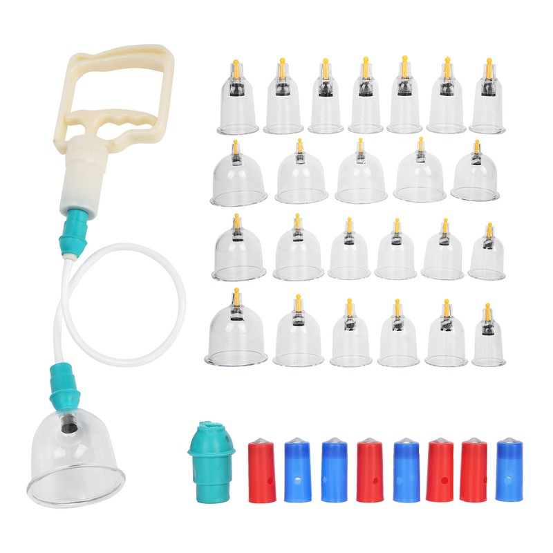 24pcs Professional Magnetic Therapy Vacuum Suction Cupping Set Body Treatment